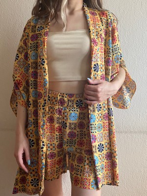 Twin Collection Kadın Desenli Kimono