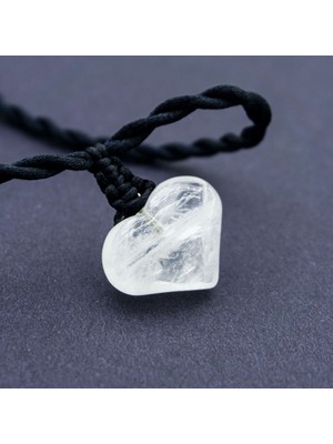 İndafel Hayat Kristal Kuvars Kalp Kolye
