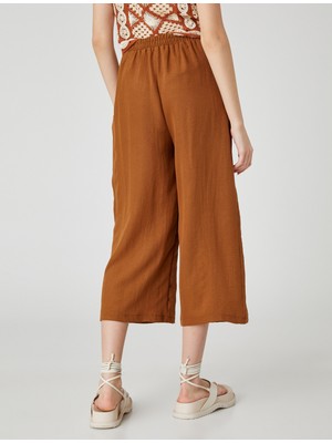 Koton Bol Paça Pantolon Culotte Crop Piliseli