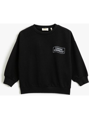 Koton Kız Çocuk Sweatshirt Siyah 3SKG10104AK