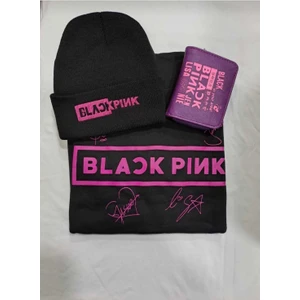 GC GÖKHAN CLUB Blackpink Unisex Sweatshirt Bere Cüzdan 3 Lü Kombin