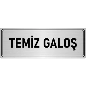 Özarslan Dizayn Metal Yönlendirme Levhası Departman Kapı Isimliği Temiz Galoş 5x20 cm Gümüş Renk