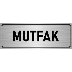 Özarslan Dizayn Metal Yönlendirme Levhası Departman Kapı Isimliği Mutfak 10x20 cm Gümüş Renk