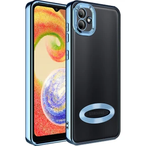 Samsung Galaxy A03 Kılıf Renkli Kenarlı Parlak Logo Açık Omega Silikon