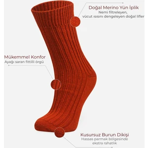 Kışlık %40 Merino Yün Yumuşak Dokulu Kadın Çorabı