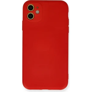Bilişim Aksesuar Lansman iPhone 11 Kılıf Nano Içi Kadife  Silikon - Kırmızı