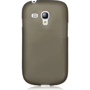 S3 Mini (I8190-I8200) Kılıf Soft Silikon Şeffaf-Siyah Arka Kapak