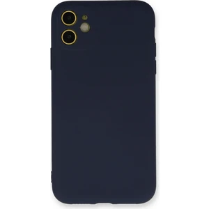 Happycase Lansman Apple iPhone 12 Kılıf Nano Içi Kadife  Silikon - Lacivert
