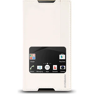Sony Xperia Z5 Premium Gizli Mıknatıslı Pencereli Magnum Kılıf Beyaz