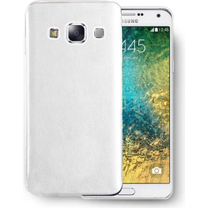 Fitcase Samsung Galaxy E5 (E500) Kılıf Deri Dokulu Arka Kılıf Beyaz
