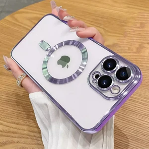 iPhone 14 Pro (6.1) Kılıf Magsafe Şarj Özellikli Kamera ve Lens Korumalı Esnek Silikon Dempre Case