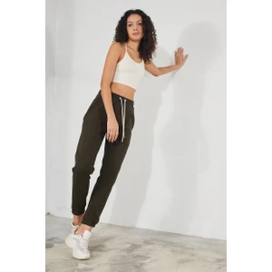 Kadın Basic 3 Iplik Şardonlu Paçası Lastikli Kalın Jogger Eşofman Altı