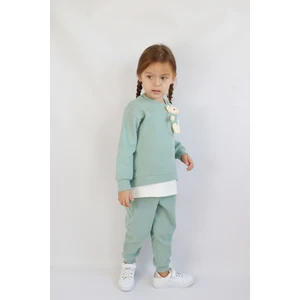 Harika Kids Kız Çocuk Iki Iplik Kumaş Orta Kalınlıkta Tavşan Oyuncaklı Örme Basic Eşofman Takımı