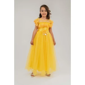 Mnk Baby & Kids Gelinlik Model Uzun Boy Çocuk Abiye MNK0466