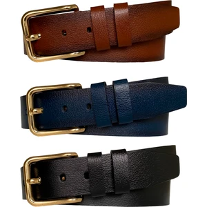 Goderi  Deri 3'lü Set 4 cm Tek Parça Kadın Kot Kemeri Siyah, Lacivert, Kızıl Taba