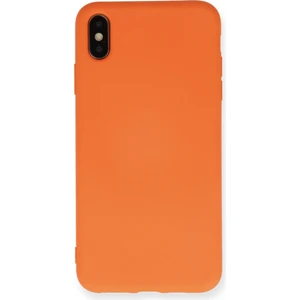 Happycase Lansman iPhone x Kılıf Nano Içi Kadife  Silikon - Mat Turuncu