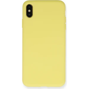 Happycase Lansman iPhone Xs Max Kılıf Nano Içi Kadife  Silikon - Mat Sarı