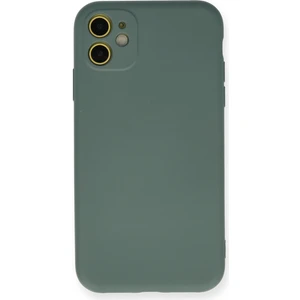 Bilişim Aksesuar Lansman Apple iPhone 11 Kılıf Nano Içi Kadife  Silikon - Koyu Yeşil