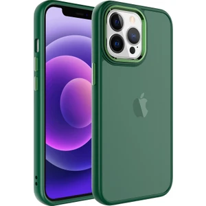 Kny Apple Iphone 14 Pro Max Kılıf Metal Kamera Koruma Çerçeveli Buzlu May Silikon