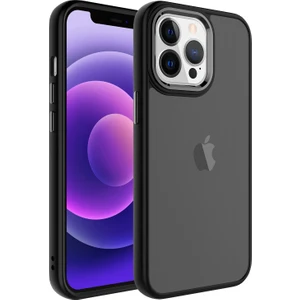 Kny Apple Iphone 14 Pro Max Kılıf Metal Kamera Koruma Çerçeveli Buzlu May Silikon