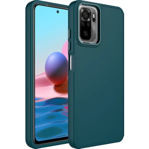 Kny Xiaomi Redmi Note 10S Kılıf Metal Kamera Koruma Çerçeveli Mat Luna Silikon