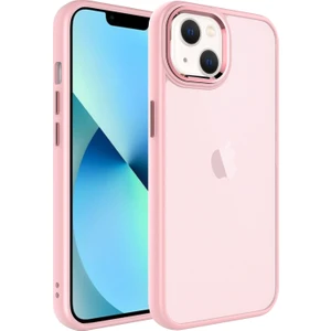 Kny Apple Iphone 14 Plus Kılıf Metal Kamera Koruma Çerçeveli Buzlu May Silikon