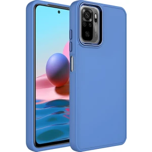 Kny Xiaomi Redmi Note 10S Kılıf Metal Kamera Koruma Çerçeveli Mat Luna Silikon
