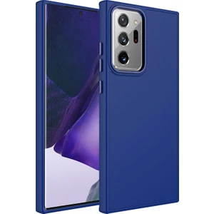 Kny Samsung Galaxy Note 20 Ultra Kılıf Metal Kamera Koruma Çerçeveli Mat Luna Silikon