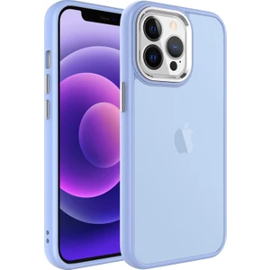 Apple Iphone 13 Pro Max Kılıf Metal Kamera Koruma Çerçeveli Buzlu May Silikon