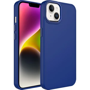 Kny Apple Iphone 14 Kılıf Metal Kamera Koruma Çerçeveli Mat Luna Silikon