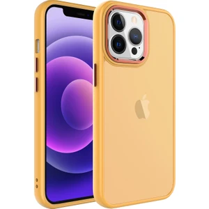 Apple Iphone 13 Pro Max Kılıf Metal Kamera Koruma Çerçeveli Buzlu May Silikon