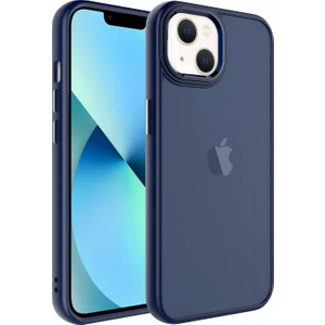 Apple Iphone 14 Plus Kılıf Metal Kamera Koruma Çerçeveli Buzlu May Silikon