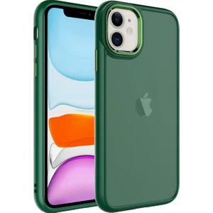 Apple Iphone 11 Kılıf Metal Kamera Koruma Çerçeveli Buzlu May Silikon