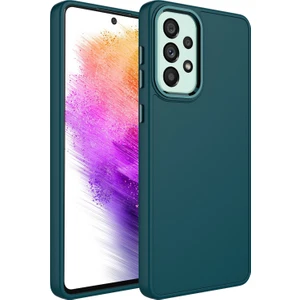 Samsung Galaxy A23 Kılıf Metal Kamera Koruma Çerçeveli Mat Luna Silikon