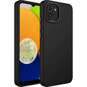 Samsung Galaxy A03 Kılıf Metal Kamera Koruma Çerçeveli Mat Luna Silikon