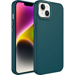 Apple Iphone 14 Plus Kılıf Metal Kamera Koruma Çerçeveli Mat Luna Silikon