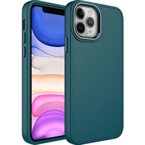 Apple Iphone 13 Pro Max Kılıf Metal Kamera Koruma Çerçeveli Mat Luna Silikon