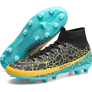 Fg/tf Futbol Ayakkabıları Kaymaz Başak Krampon Genç Çocuklar Yüksek Ayak Bileği Kramponları Çim Futbol Sneakers (Yurt Dışından)