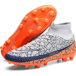 Fg/tf Futbol Ayakkabıları Kaymaz Başak Krampon Genç Çocuklar Yüksek Ayak Bileği Kramponları Çim Futbol Sneakers (Yurt Dışından)