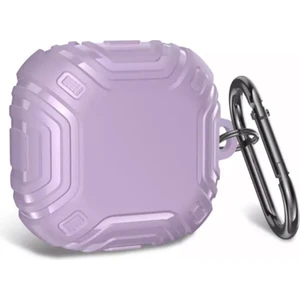 Case Street Samsung Galaxy Buds 2 Kılıf Sert Silikon Çizgi Desenli SF19 Mor