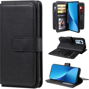Lr Joyful Xiaomi İçin Kt Çok Fonksiyonlu Seri-1 12 Lite 5G Shock Antı Telefon Kapak Kartı Tutucu Pu Deri Flip Telefon Kılıfı Cüzdan (Yurt Dışından)