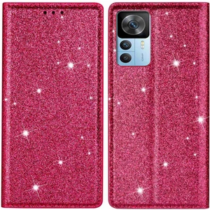 Lr Joyful Xiaomi 12T 5G / 12T Pro 5G / Redmi K50 Ultra 5G Kart Tutucu Tasarım İnce Stand Telefon Kapağı Glitter Pu Deri Cep Telefon Kılıfı Manyetik Otomatik Absorbed Kapanış (Yurt Dışından)
