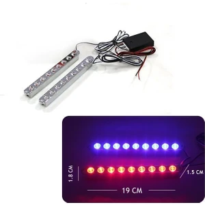 Drs Tuning 2x9 LED Panjur Içi Çakar Lamba 9W Kirmizi-Mavi /LAPA178
