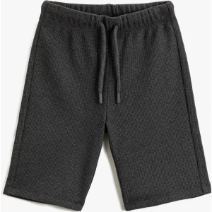Beli Bağlamalı Basic Şort Dokulu