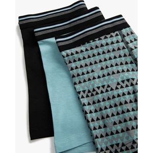3'lü Boxer Seti Geometrik Desenli Beli Lastikli