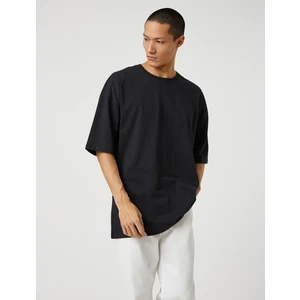 Basic Oversize Tişört Bisiklet Yaka Kısa Kollu