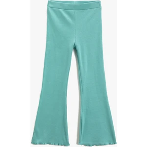 Basic Ispanyol Paça Pantolon Fitilli Beli Lastikli