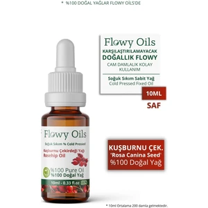 Flowy Oils Kuşburnu Çekirdeği Yağı %100 Doğal Bitkisel Sabit Yağ Rosehip Seed Oil 10 ml