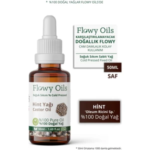 Flowy Oils Hint Yağı %100 Doğal Bitkisel Sabit Yağ Castor Oil 50 ml