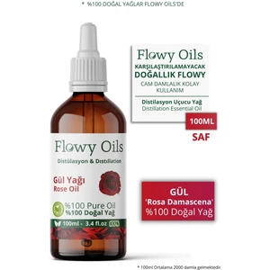 Flowy Oils Gül Yağı %100 Doğal Bitkisel Uçucu Yağ Rose Oil 100 ml